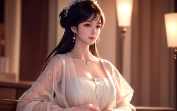 Women, Asian, Necklace, Earring Wallpaper