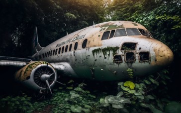 AI Art, Airplane, Rust, Jungle, Aircraft Wallpaper