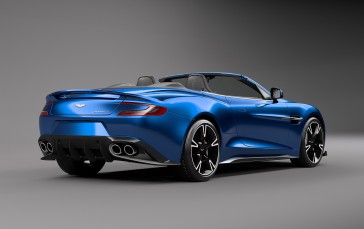 Aston Martin Vanquish S, Vehicle, Blue Cars, Studio, Car Wallpaper