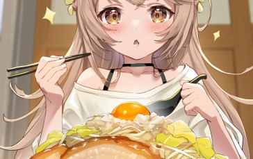 Anime, Anime Girls, Food, Anime Girls Eating Wallpaper