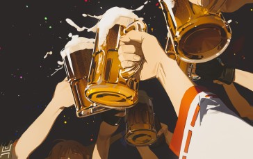 Beer, Confetti, Anime Girls, Anime Boys Wallpaper