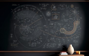 AI Art, Blackboard, Math Equation, Mathematics Wallpaper