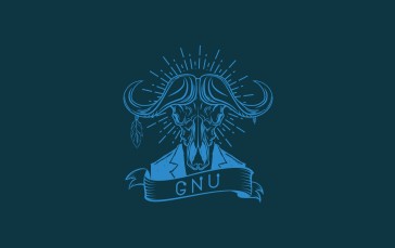 GNU, Minimalism, Solarized Colorscheme, Wildebeest, Linux, Blue Background Wallpaper