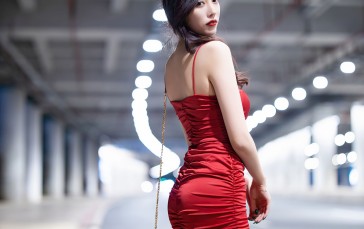 Xiuren, Asian, Glamour, Red Dress, Tight Dress Wallpaper