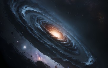 Galaxy, Space, Stars, AI Art Wallpaper