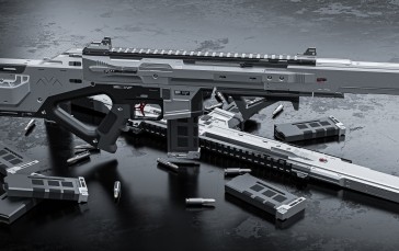 Rifles, Assault Rifle, Weapon, Gun, Science Fiction Wallpaper