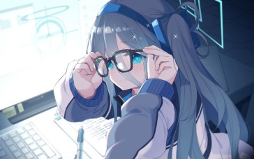 Anime, Anime Girls, Glasses, Blue Eyes Wallpaper