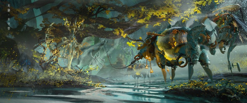 Water, Plants, Creature, Fantasy Art Wallpaper