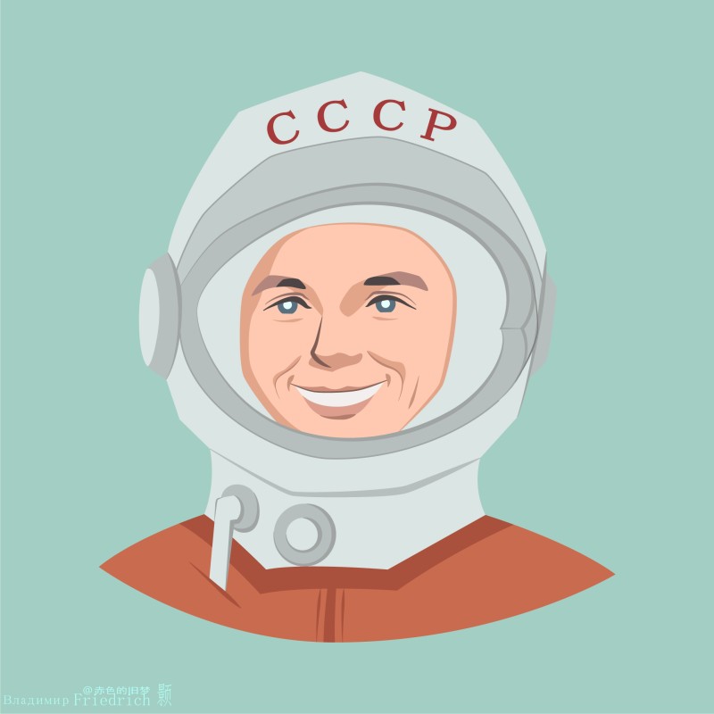 Flatdesign, Yuri Gagarin, Astronaut, USSR Wallpaper