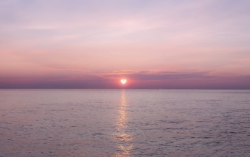 Sunset, Heart (design), Sea, Sunset Glow Wallpaper