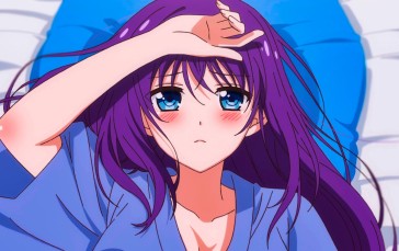 Anime Girls, Ao Horie, Midara Na Ao-chan Wa Benkyou Ga Dekinai, Purple Hair Wallpaper