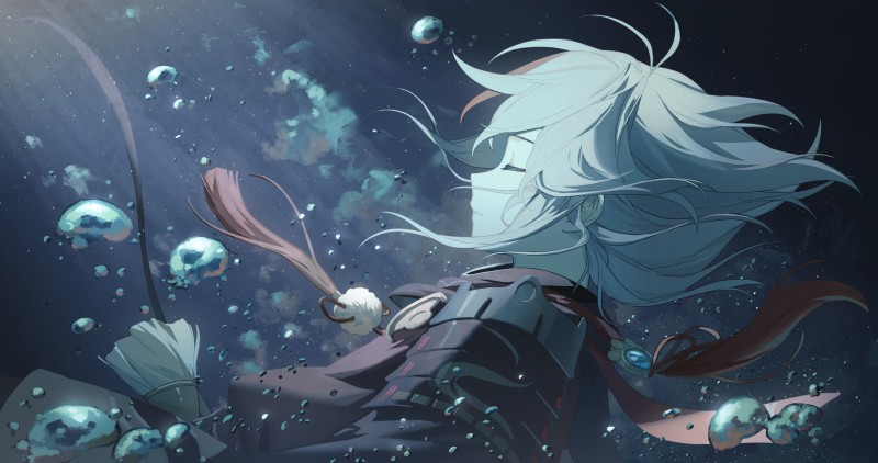Kaedehara Kazuha(Genshin Impact), Underwater, Water, Bubbles Wallpaper