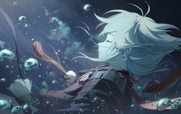 Kaedehara Kazuha(Genshin Impact), Underwater, Water, Bubbles Wallpaper