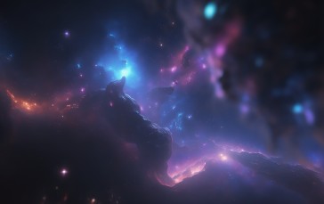 AI Art, Space, Nebula, Stars Wallpaper