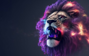 AI Art, Purple, Glowing, Animals Wallpaper