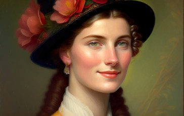 Lexica, AI Art, Portrait, Women, Oil Painting Wallpaper