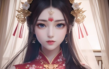 AI Art, Earring, Chi Pao, Model from Xiaolxl Wallpaper