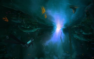 JoeyJazz, Underwater, Digital Art, Divers Wallpaper