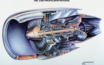 Technology, Jet Engine, Diagrams, Cutaway Wallpaper