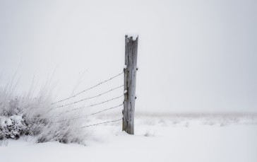 AI Art, Snow, Winter, Fence Post Wallpaper