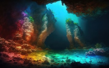 AI Art, Colorful, Underwater, Water Wallpaper