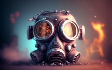 Gas Masks, Mask, AI Art, Simple Background Wallpaper