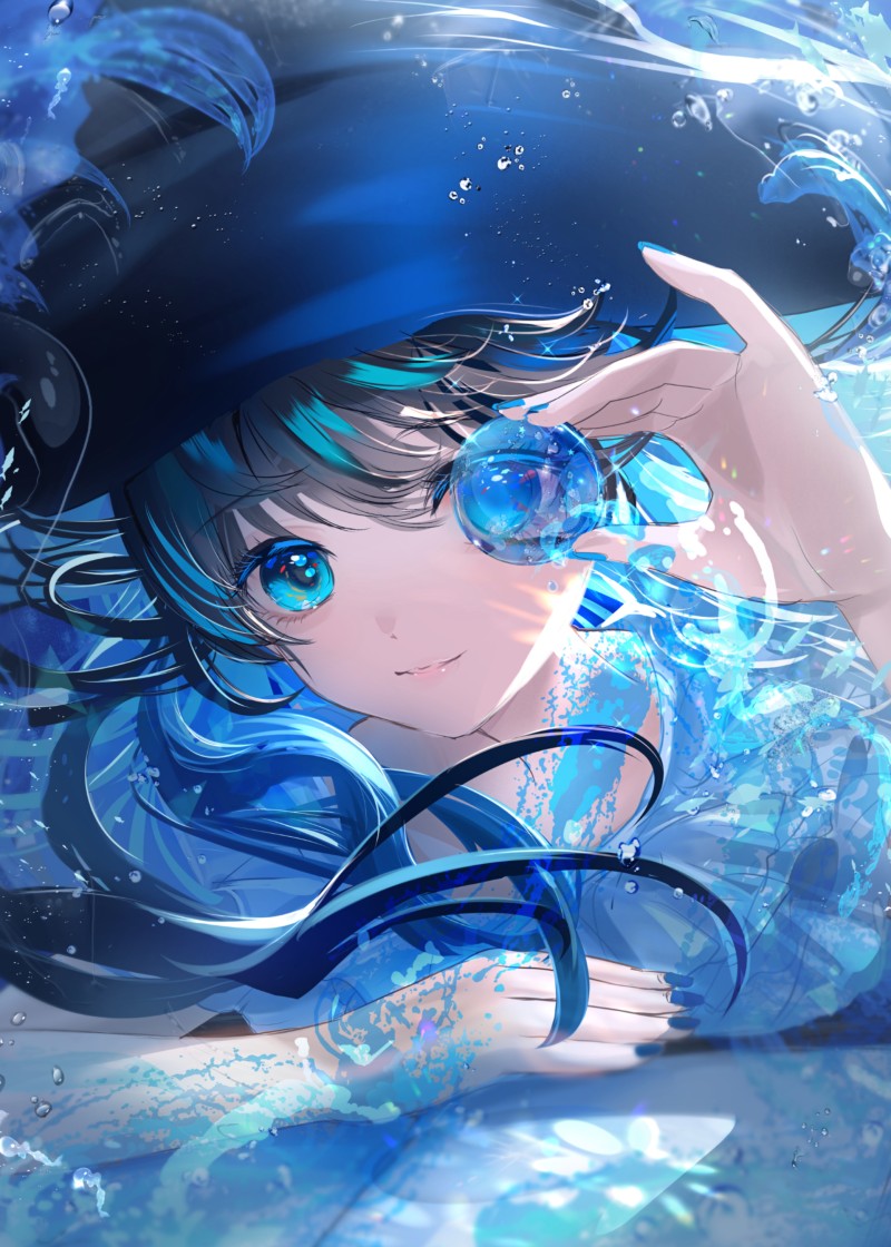 Anime Girls, Anime, Blue Eyes, Blue Hair Wallpaper