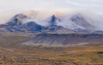 Mountains, Iceland, Clouds, Mist Wallpaper