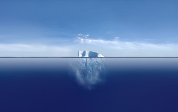 Sky, Sea, Iceberg, Simple Background Wallpaper