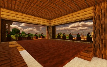 Minecraft, Building, Video Games, CGI, Interior, Clouds Wallpaper