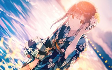 Anime Girls, Hiten, Original Characters, Water, Brunette Wallpaper