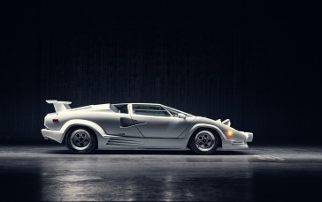 Lamborghini Countach, Countach 25th Anniversary, White Cars, Photography, Car, Side View Wallpaper
