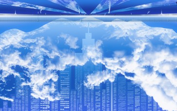 Marci Lustra, City Lights, Clouds, Reflection Wallpaper