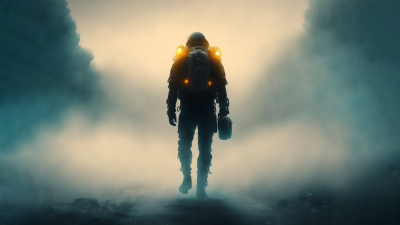 Astronaut, Spacesuit, Mist, Simple Background Wallpaper
