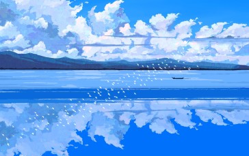 Clouds, Artwork, Water, Reflection Wallpaper