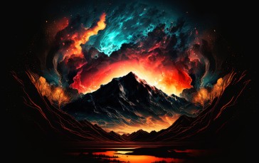 AI Art, Digital Art, Mountains Wallpaper