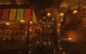 Minecraft, Building, Video Games, Reflection, CGI Wallpaper