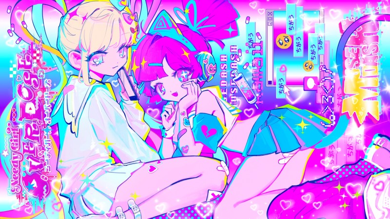 MuseDash, Buro, Marija, Anime Girls, Colorful, Schoolgirl Wallpaper