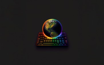 AI Art, Minimalism, RGB, Keyboards, Globes Wallpaper