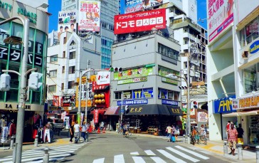 Pedestrian, People, Building, Osaka, Japan Wallpaper