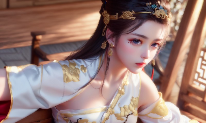 AI Art, Women, Asian, Looking at Viewer, Chinese Dress Wallpaper