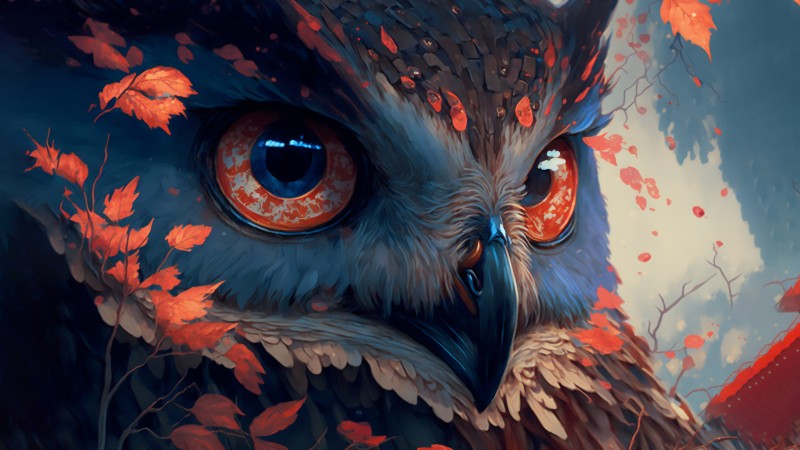 AI Art, Animals, Owl, Artwork Wallpaper