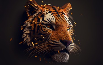 Animals, Minimalism, Tiger, Closeup Wallpaper