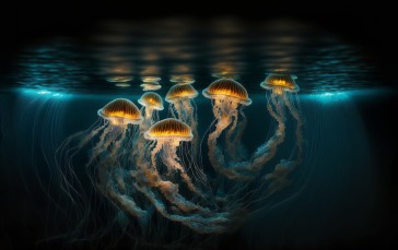 Jellyfish, Underwater, Water, Animals Wallpaper