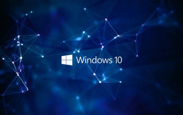 Logo, Abstract, Blue, Geometric Figures, Windows 10, Operating System Wallpaper