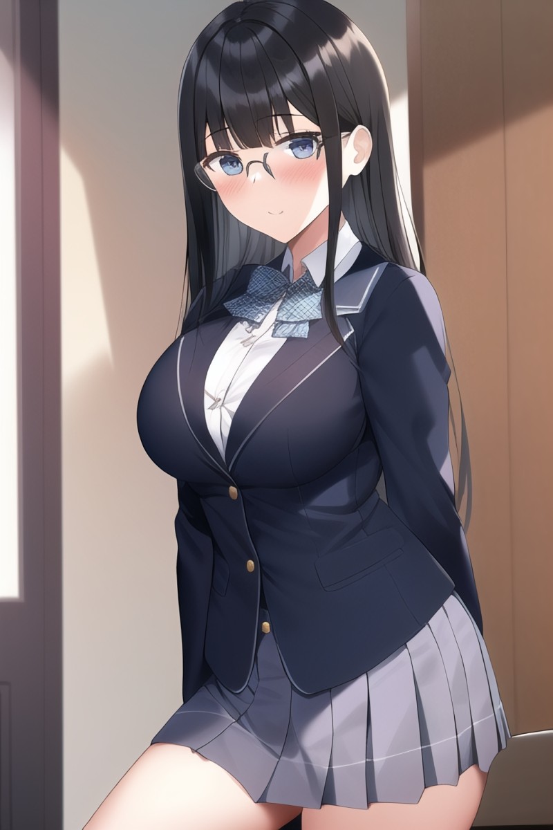 AI Art, Schoolgirl, School Uniform, Anime Wallpaper