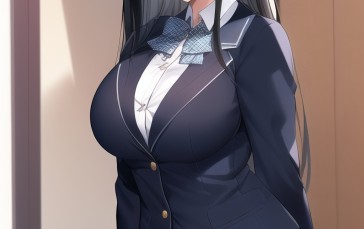AI Art, Schoolgirl, School Uniform, Anime Wallpaper