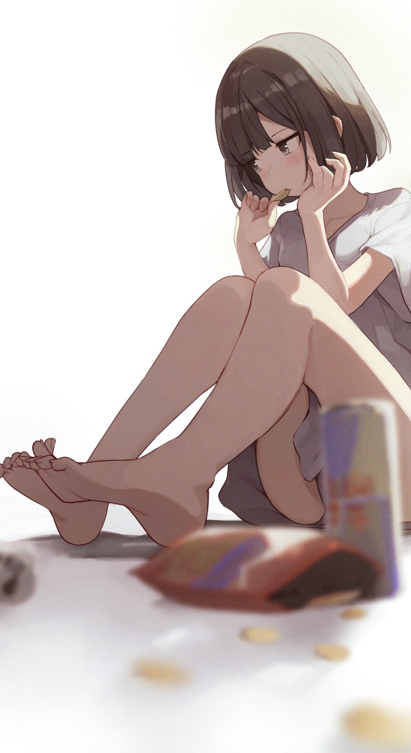 Anime, Anime Girls, Short Hair, Feet, Foot Fetishism Wallpaper