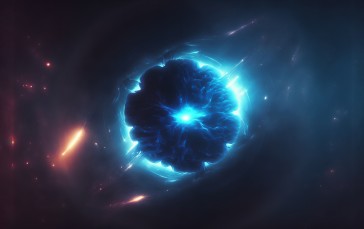 AI Art, Space, Nebula, Simple Background Wallpaper