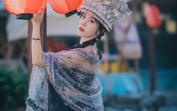 Qin Xiaoqiang, Women, Asian, Crown, Dress Wallpaper